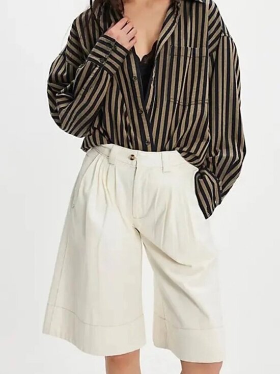 Free People Pants - NWT New $98 Free People Sadie A-Line Long Shorts In Clean Ivory Size 4